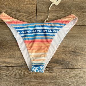 NWT Watercolors by Kenny Flowers The Blue Orange Bikini Swim Bottom Sz small